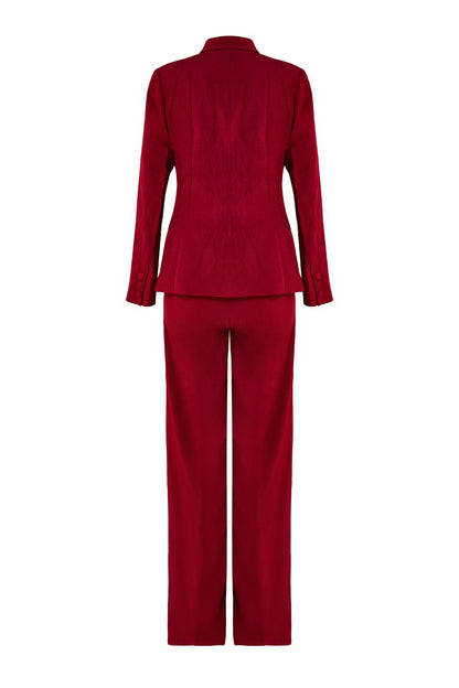 Ensemble blazer à rabat en ruban et pantalon