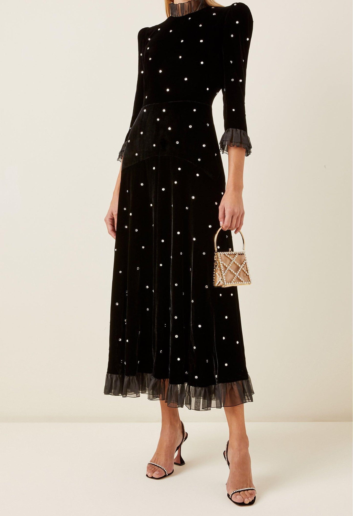 Robe longue en velours