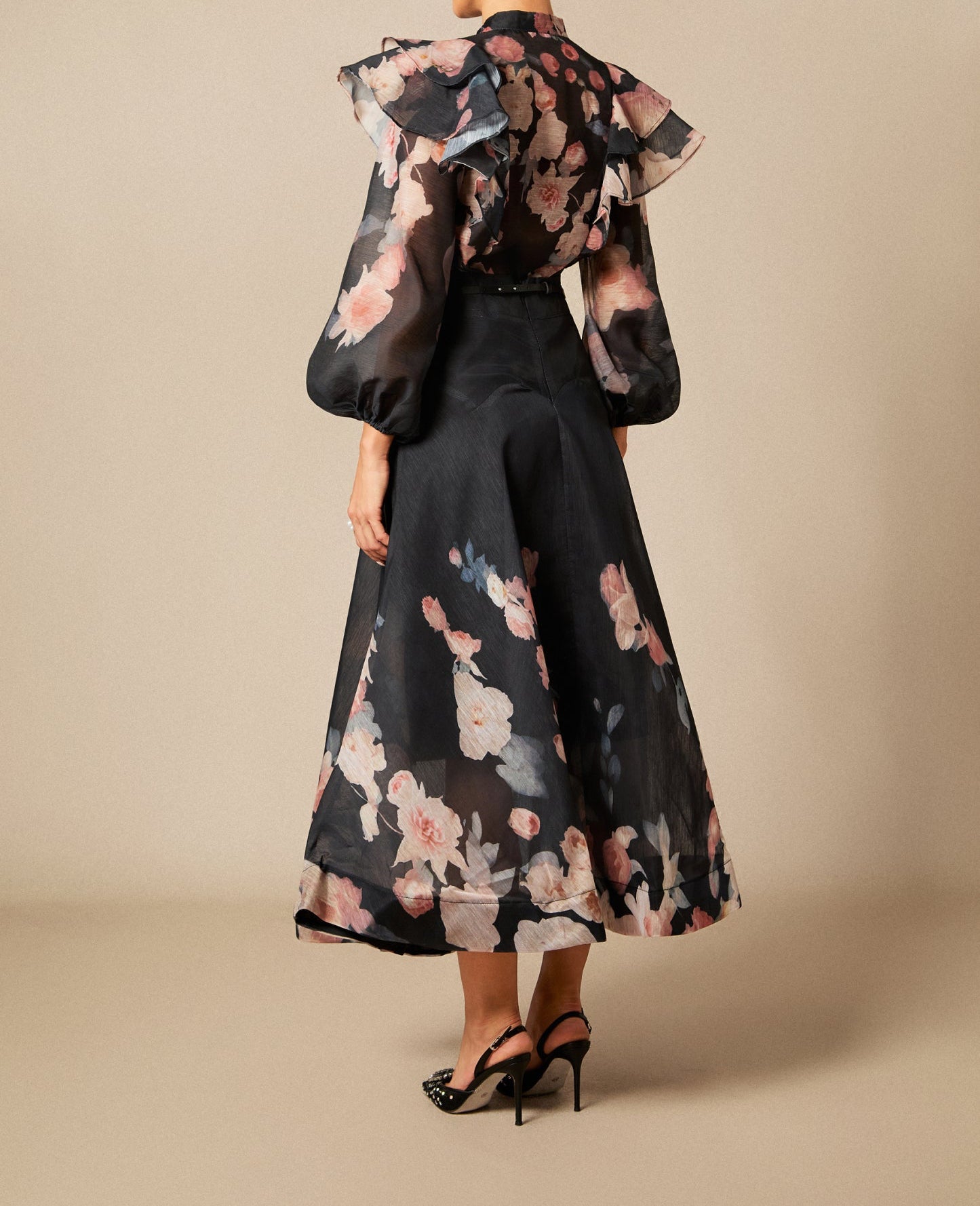 Ensemble chemise et jupe imprimé floral