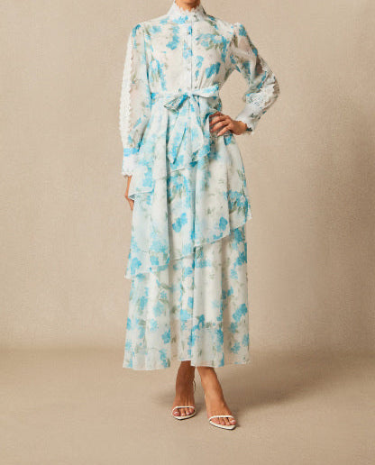 Robe longue en mousseline