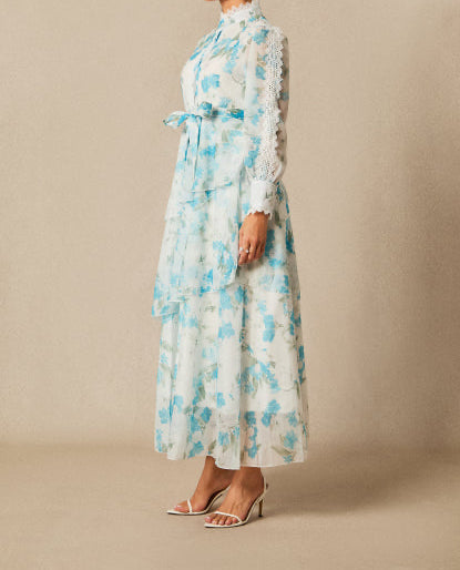 Robe longue en mousseline