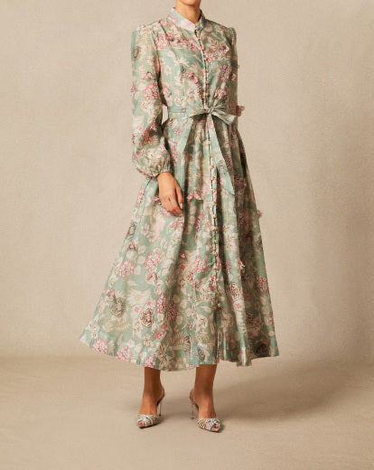 Robe mi-longue imprimé floral