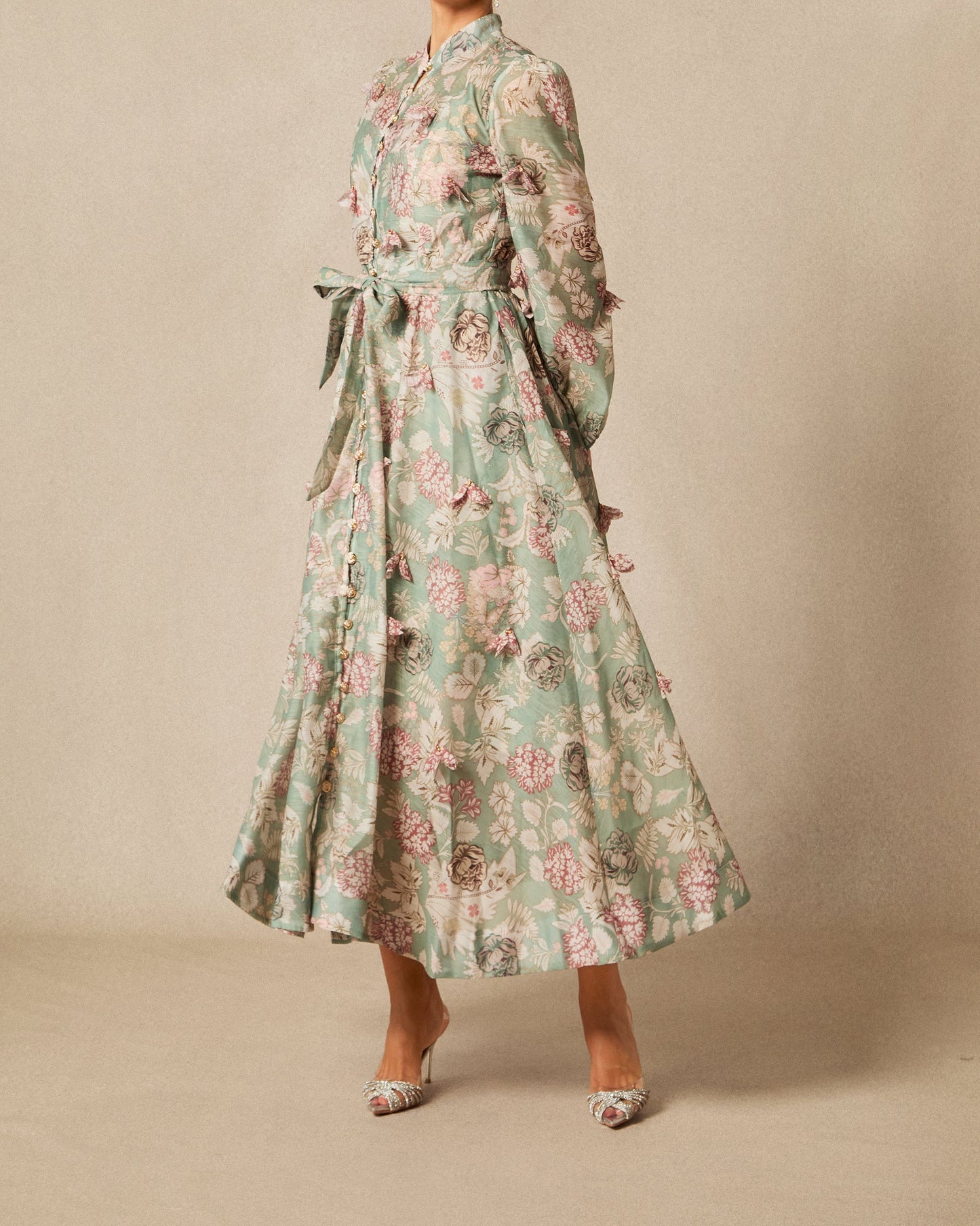 Robe mi-longue imprimé floral