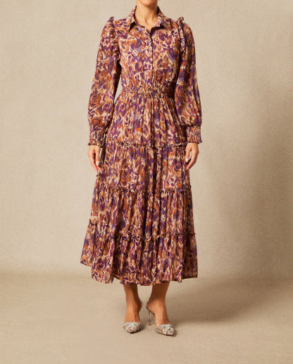 Robe midi imprimé abstrait