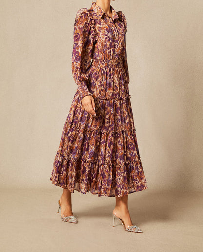 Robe midi imprimé abstrait