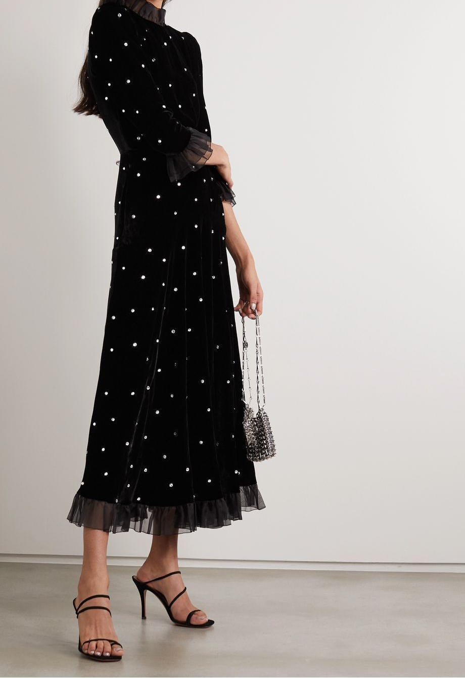 Robe longue en velours