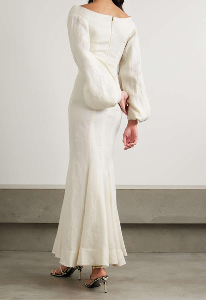 Robe longue appliqués floraux