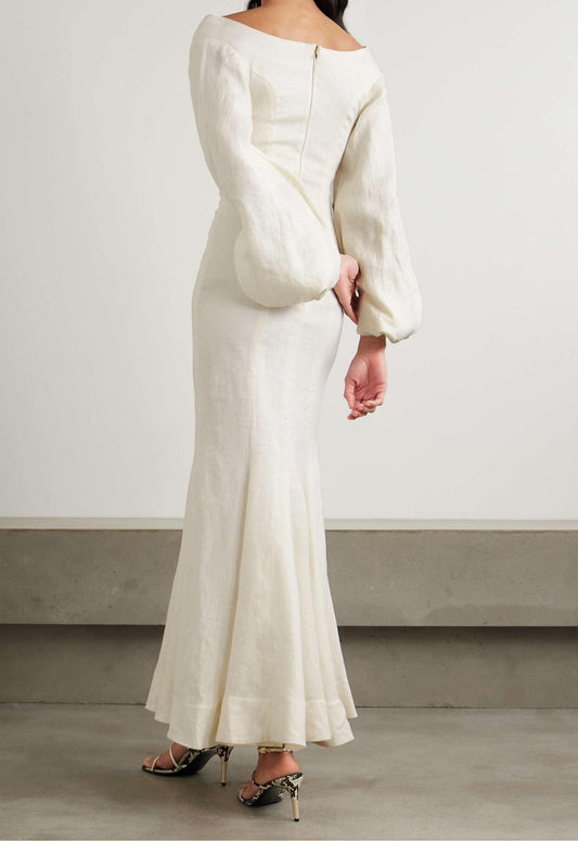 Robe longue appliqués floraux