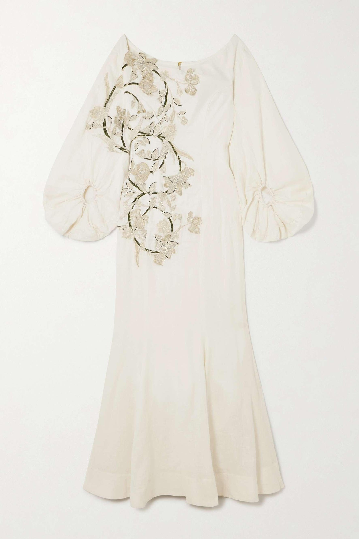 Robe longue appliqués floraux