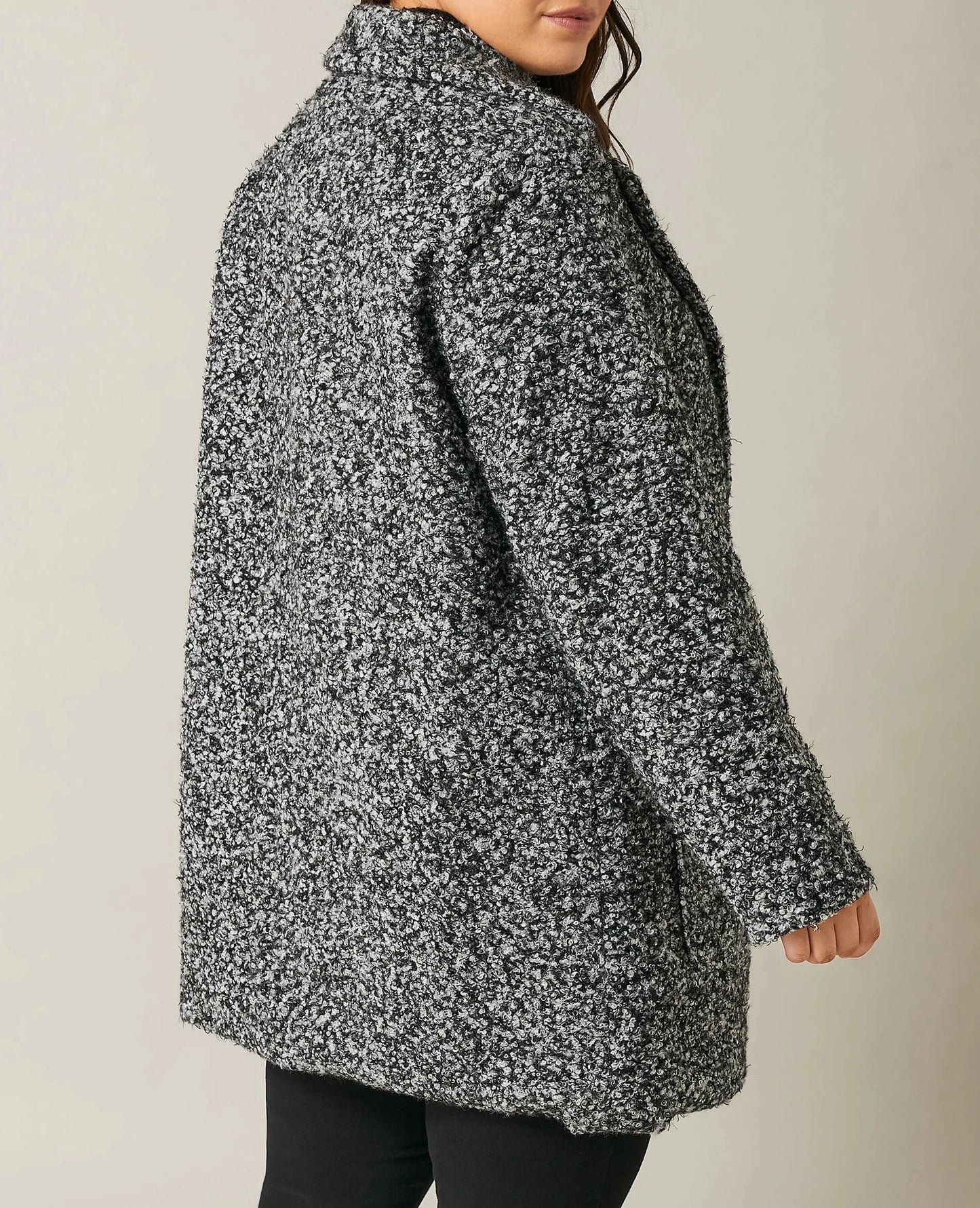 Manteau habillé gris bouclé