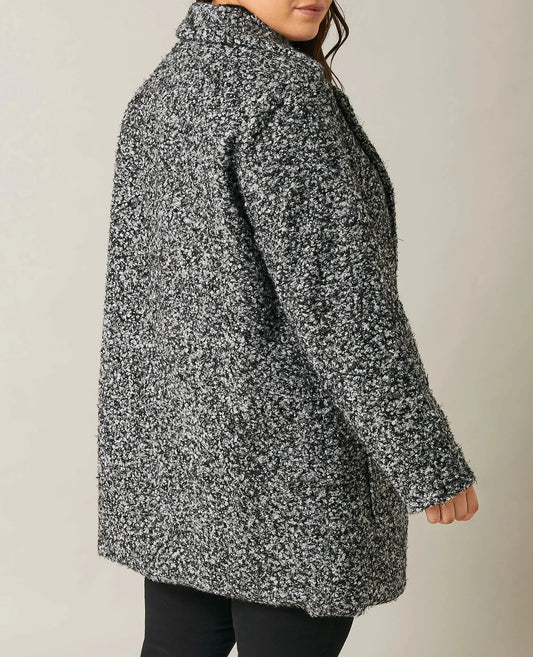 Manteau habillé gris bouclé