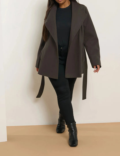 Manteau portefeuille marron chocolat