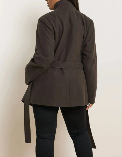 Manteau portefeuille marron chocolat