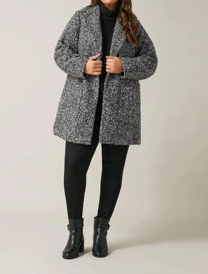 Manteau habillé gris bouclé
