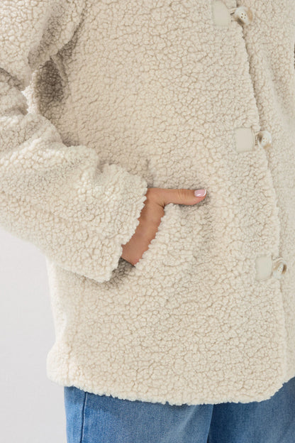 Veste polaire beige à boutons
